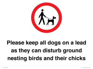 Please keep all dogs on a lead as they can disturb ground nesting birds and their chicks